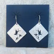 Santo Domingo-Sterling Silver Hummingbird Design Earrings-Jeremy Rosetta