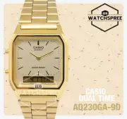 Casio Vintage Style Gold Stainless Steel Band Watch AQ230GA-9D AQ-230GA-9