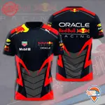 TAG HEUER HOT 男士 RED BULL RACING F1 團隊襯衫 3D 全身印花標籤 HEUER MOB