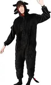 [Kitimi] Adult Dragon Onesie Costume Onesie Pyjamas Jumpsuit Animal Pyjamas Relax Sleepsuit Outfit Plush Sleepwear Jumpsuit for Women Men Cosplay Fancy Dress Carnival Halloween Fancy Dress Costume