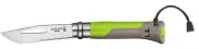 Opinel 001715 - 8.5cm Stainless Steel Outdoor Knife, No 8 (Earth Green Handle)