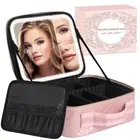 Makeup Bag with LED Mirror and Travel Makeup Train Case Cosmetic Organiser wi...