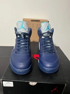 Nike Air Jordan 5 Retro Pre-Grape 136027-405 Midnight Navy Blue White MENS 7.5