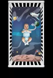 Luvsy Fitted Crib Sheet, Outer Space, NIB