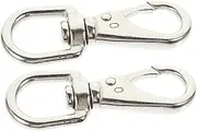 [DEARMAMY] 2Pcs Stainless Steel Keychain Clips Durable Swivel Key Holders with Rotation Lightweight Key Ring Holders for Bags and Accessories