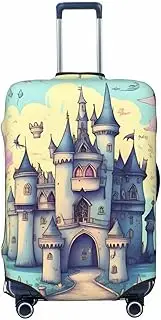 [GaxfjRu] Fairytale Castle Suitcase Cover,Suitcase Covers for Luggage, Keep Your Luggage Secure and Stylish,Luggage Covers for Suitcase TSA Approved, Black, XL