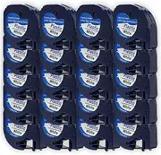ExtraPrint Compatible Replacement for Dymo 91201 91331 Black on White 12mm LetraTag Label Plastic Tape for Dymo LetraTag 100H LetraTag 100T LetraTag XR, Pack of 20