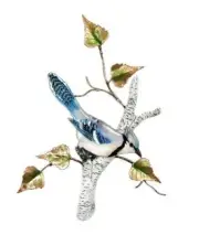 Bovano - Wall Sculpture - Blue Jay on Birch