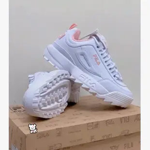 ✨FILA Disruptor 2 女款白粉老爹鞋 厚度增高運動鞋 穿上瞬間長高3公分❤️‍🔥