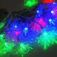 在飛比找特力屋線上購物優惠-[特價]摩達客 聖誕燈 LED20燈透明雪花電池燈 (彩光)