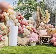 Boho Balloon Arch Kit 161pcs Dusty Rose Balloon Garland Dusty Pink Nude Brown Cream Peach Chrome Rose Gold Balloon Garland Kit for Baby Shower Bridal Wedding Birthday Party Decorations
