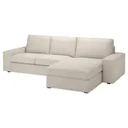 KIVIK 3-seat sofa with chaise longue, Gunnared beige