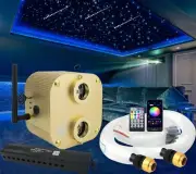 AZIMOM Bluetooth Dual-Port 20W Twinkle Fiber Optic Lights Meteor Shooting Sta...