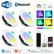 Wi-Fi Smart LED Bluetooth 10W Recessed Downlight 90mm RGB+CCT Spotlights