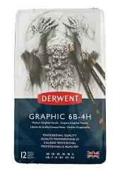 Derwent Graphic 6B-4H, 12-Graphite Pencils