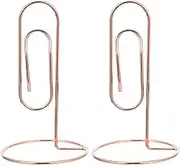 TEHAUX 2pcs Metal Place Card Holder Clips Memo and Photo Stand for Business Cards Notes and Tickets Lightweight Table Organizer for Office and Events