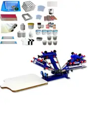 4 Color 1 Station Screen Printing Start Kit Silk Screen Press Tools IinK Supply