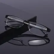 4 Pack Men Classic Style Square Metal Frame Reading Glasses Spring Hinge Readers
