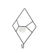 Home Decor Rhombus Metal Wall Decoration Nordic Minimalist Wrought Iron Geometry Test Tube Hydroponic Wall Hanging Vase Hooks