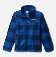 Columbia Jacket Boys’ Size Small Blue Plaid Zing III Printed Fleece New