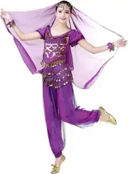 Women Belly Dance Outfit Costume Halloween Carnival Dancing Clothes Indian Dance