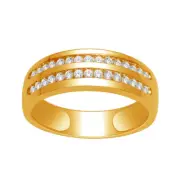 1/2Ct Diamond Wedding Band Ring Size 9 in 10k Yellow Gold Color H-I, Clarity I2