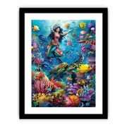 Playfull Underwater Art Art Framed print