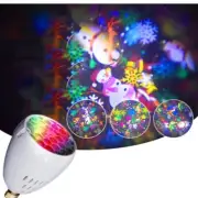 E27 Christmas LED Snowman Projection Light Lamp DJ Disco Snowflake Lights Bulb