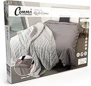 Conni Quilt Cover with Snap Buttons, Waterproof and Breathable Duvet Cover - Queen 210x210cm - Charcoal