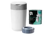 Tommee Tippee Twist & Click Disposal Bin & 3PK Refill Pack f Nappy Diaper Waste