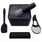 Large Mortar and Pestle Set with Garlic Peeler, Avocado Slicer and Spatula – ...