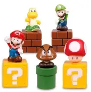 Super Mario Bros Luigi Playset 5 Figure Cake Topper * USA SELLER* Toy Doll Set