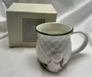 New in Box 1995 Avon Bunny Collection Basketweave Mug/ Cup 3.75” Tall Easter