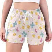 [GuoChe] Running Shorts Women Valentine's Day Cute Butterflies Pink Women Quick Dry Athletic Sports Shorts Comfortable Work Out