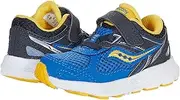 [Saucony] Cohesion 14 Alternative Closure JR Running Shoe, Blue/Yellow, 4 Wide US Unisex Little_Kid