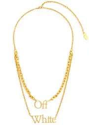 Off-white Logo Layered Chain Necklace - Gold - One Size One Size