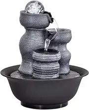 Tabletop Water Fountain Simple Living Room Circulating Water Ornaments Desktop Lucky Fountain Landscape Office Wealth Feng Shui Wheel Ball Office Relaxation Meditation Fountain