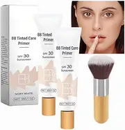 BB Tinted Moisturizer SPF 30 - Hydrating & Smoothing BB Cream with Broad-*Spectrum* SPF, Full Coverage for Light-Medium Skin Tones, BB Tinted Care Primer, Lightweight&Silky (Ivory, 2 PCS)