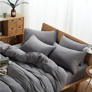 日式無印風床包四件組 5x6尺床包組 床單 床包床罩 兩用被套 裸睡級別 單人 雙人床包 加大床包 特大 小軒家家居