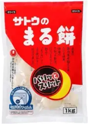 Sato Maru Mochi Japanese Round Rice Cake Crispy Slits 1kg (Pack of 2), US Seller