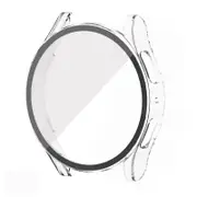 PC Full Cover Screen Glass Protector Shell Case - For Samsung Galaxy Watch 5th 4th 44mm (Clear)
