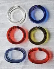 Set of Six Vintage Lucite Napkin Rings