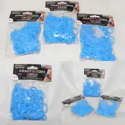 LOT OF 3 BAGS BLUE KRAZY LOOM BANDZ TOTAL 900 RUBBER BANDS 36 CLIPS LATEX FREE
