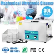 30L Mechanical Ultrasonic Cleaner Stainless Steel Heater Timer Industrial Grade