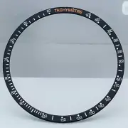 38.5mm Aluminum Alloy Black Ring+White Font Watch Bezel for Omega Speedmaster