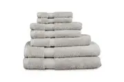 7pc Algodon St. Regis Cotton Bathroom Hand Bath Towel Face Washer Pack Silver