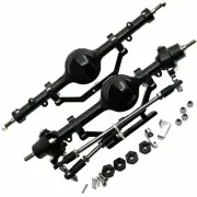 Complete Alloy Front & Rear Axle Set for 1:10 RC D90 Defender Rock Crawler Black
