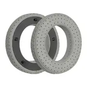 Breathable Leather Headset Cover for Focal Clear Mg Pro - Fiber Gray 2 Pack
