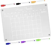 DOITOOL 1 Acrylic Fridge Calendar of Dry Erase Board with Markers Planner for Monthly Weekly Organization for Home Office Use