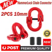 A Pair 10mm Grade 80 HammerLock Chain Connectors Connecting Link 4X4 joiner 4WD